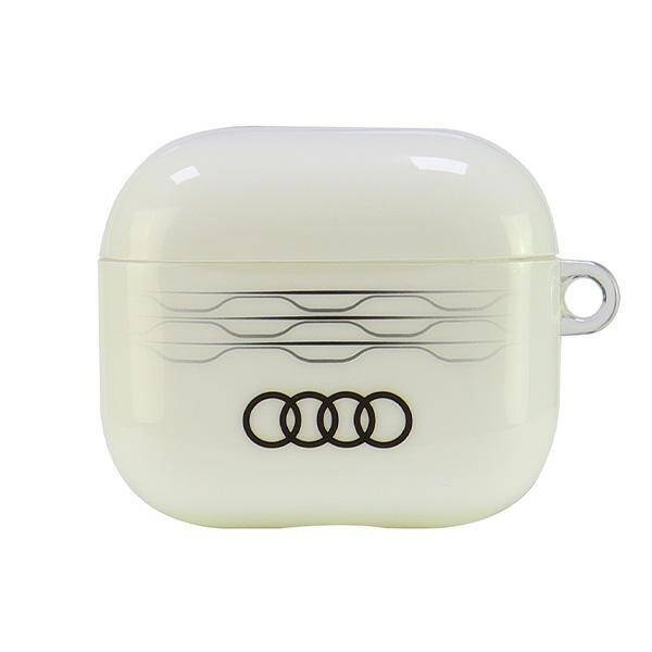 Original Handyhülle APPLE AIRPODS 3 Audi IML Geometric Pattern Cover (AU-IMLAP3-A6/D3-WE) weiß