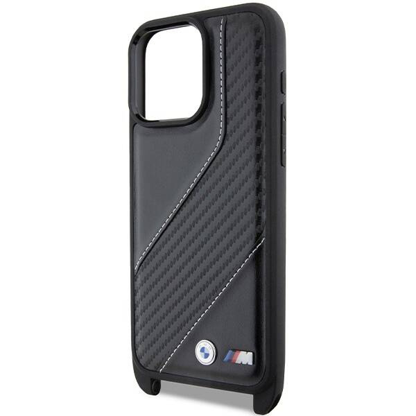BMW M Edition Carbon Stripe &amp; Strap Hülle für iPhone 15 Pro Max – Schwarz