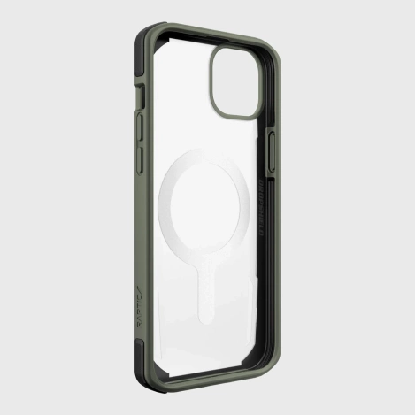 Raptic X-Doria Secure Case iPhone 14 mit gepanzerter MagSafe-Hülle grün