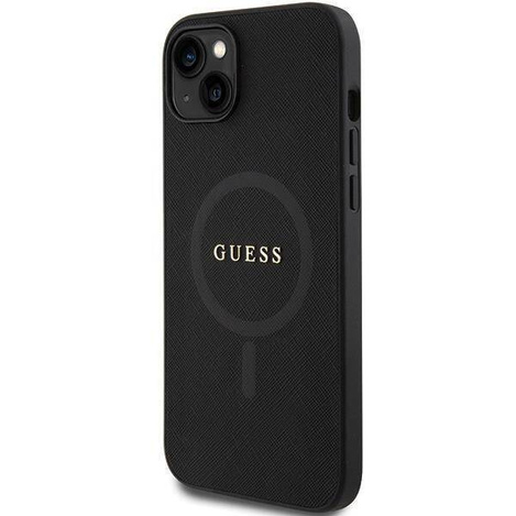 Original Case APPLE IPHONE 15 PLUS Guess Hardcase Saffiano MagSafe (GUHMP15MPSAHMCK) black