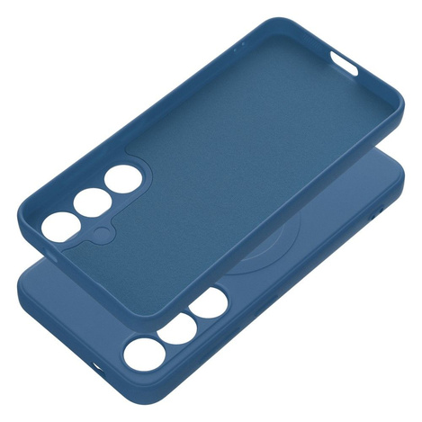 Futerał Silicone Mag Cover kompatybilny z MagSafe do SAMSUNG S24 niebieski