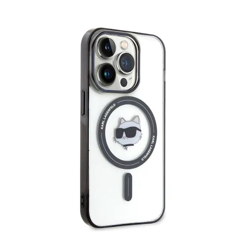 Karl Lagerfeld IML Choupette's Head MagSafe-Hülle für iPhone 15 Pro – transparent