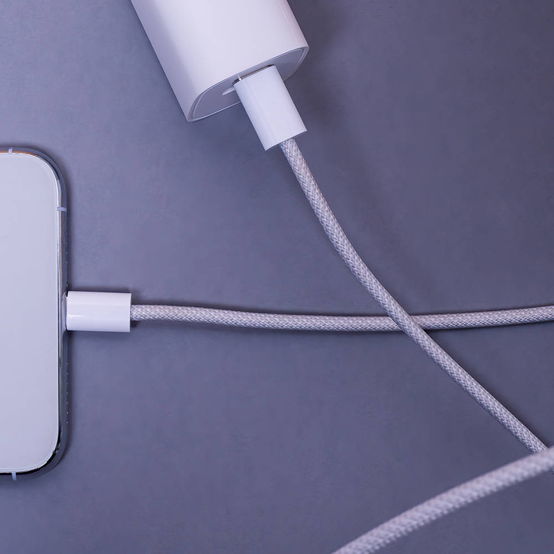 Maxlife kabel MXUC-06 USB-C - Lightning 1,0 m 20W szary nylonowy