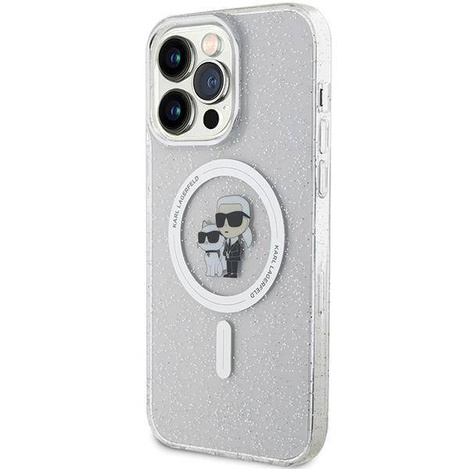 Karl Lagerfeld Karl&amp;Choupette Glitter MagSafe case for iPhone 15 Pro Max - transparent