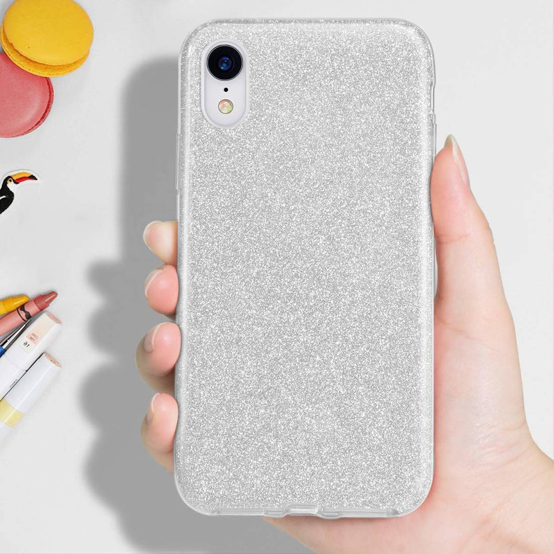 Nakładka Glitter 3w1 do Motorola Moto E22 / E22i srebrna