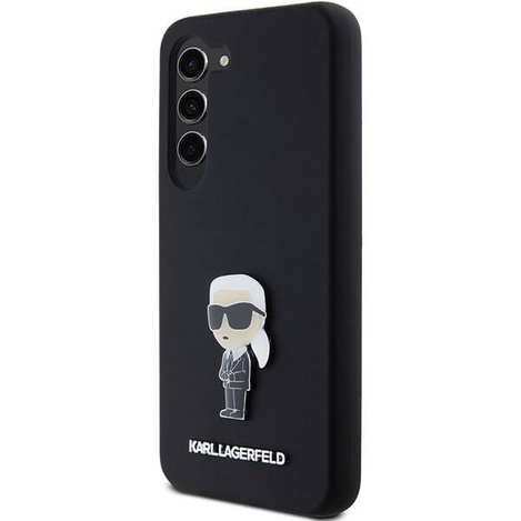 Oryginalne Etui KARL LAGERFELD hardcase Silicone Ikonik Metal Pin KLHCS24MSMHKNPK do Samsung Galaxy S24 Plus czarny