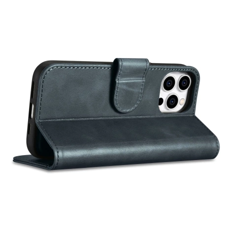iCarer Oil Wax Wallet Case 2in1 Cover iPhone 14 Pro Anti-RFID Leder Flip Case Blau (WMI14220722-BU)