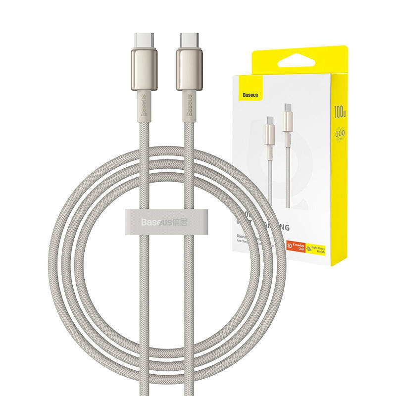Kabel 100W 5A 1m USB-C - USB-C Baseus Tungsten Glod złoty