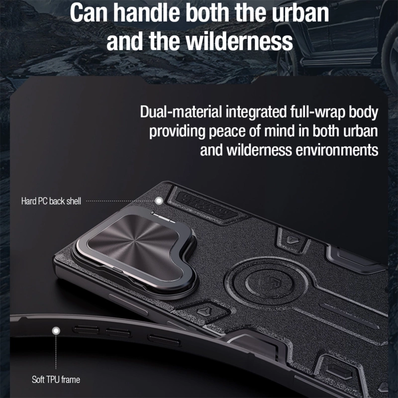 Nillkin CamShield Armor Prop Hülle für Samsung Galaxy S24 Ultra – schwarz