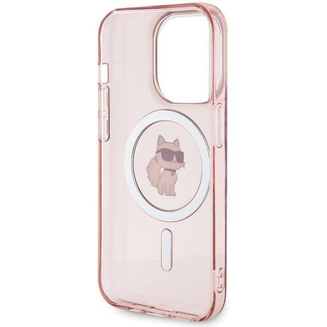 Karl Lagerfeld IML Choupette MagSafe Hülle für iPhone 15 Pro Max – Rosa