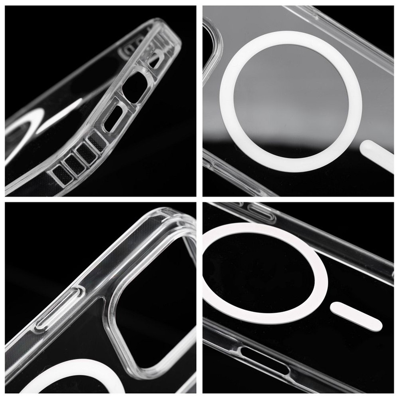 Drop Glue Colorful Ring Mag Cover kompatybilny z MagSafe pasuje do IPHONE 14 PRO MAX biały