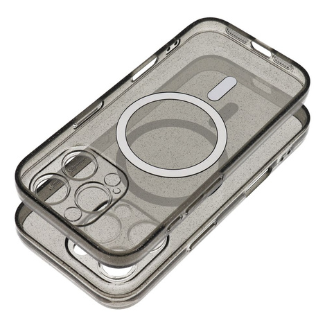 Futerał CLEAR MAG COVER z ochroną aparatu kompatybilny z MagSafe do IPHONE 15 Pro Max black glitter