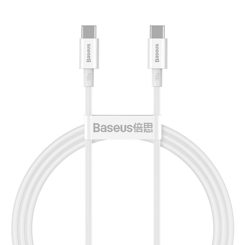 Baseus Superior kabel przewód USB Typ C - USB Typ C szybkie ładowanie Quick Charge / Power Delivery / FCP 100W 5A 20V 1m biały (CATYS-B02)