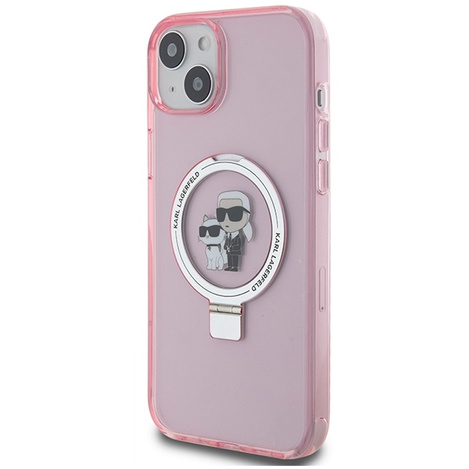 Guess nakładka do iPhone 15 Plus 6,7&quot; KLHMP15MHMRSKCP różowa C MAGSAFE RINGSTAND KC