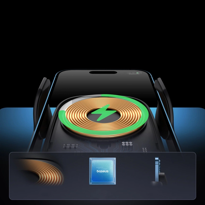 Baseus Milky Way Pro Series BS-CM023 Autohalterung für Lüftungsschlitze mit 15 W induktivem Ladegerät – Schwarz