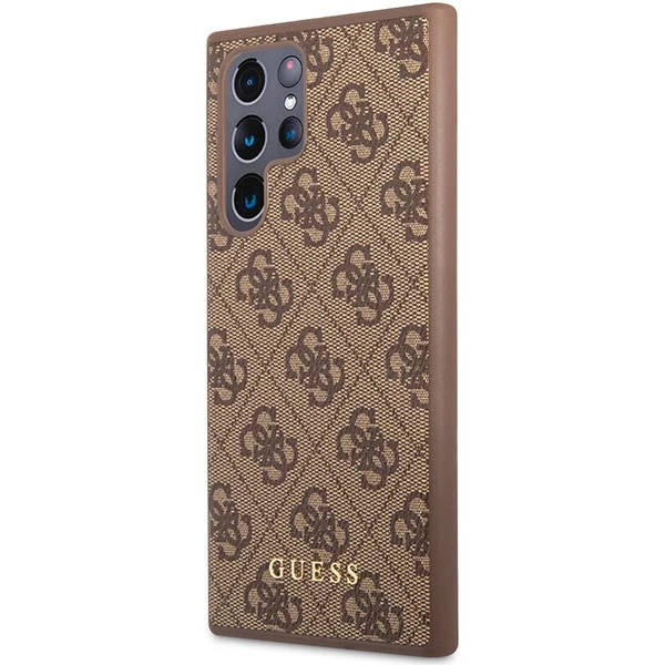 Guess 4G Metal Logo - Etui Samsung Galaxy S23 Ultra (brązowy)