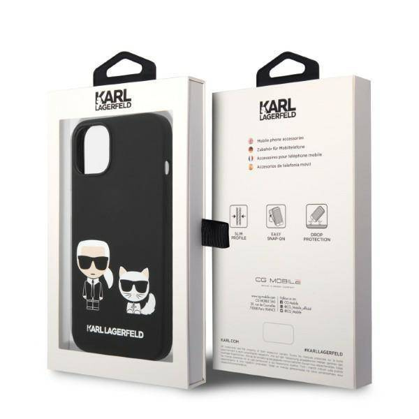 Karl Lagerfeld KLHMP14MSSKCK iPhone 14 Plus 6.7&quot; Hardcase schwarz / schwarz Liquid Silicone Karl &amp; Choupette Magsafe