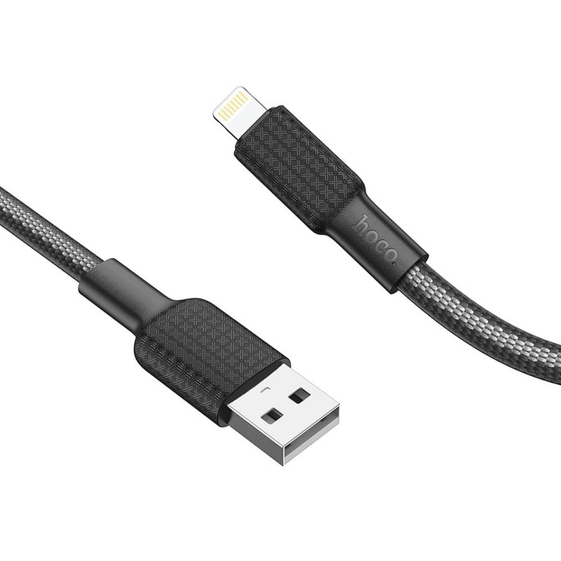 HOCO kabel USB do iPhone Lightning 8-pin 2,4A Jaeger X69 czarno-biały