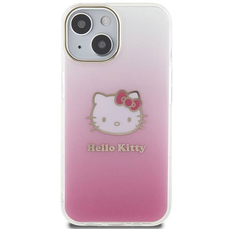 Hello Kitty IML Gradient Electrop Kitty Head Hülle für iPhone 15 – Rosa