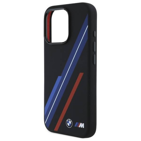 Original Case IPHONE 16 PRO MAX BMW Hardcase Silicone Random Lines MagSafe (BMHMP16X23SSPK) black