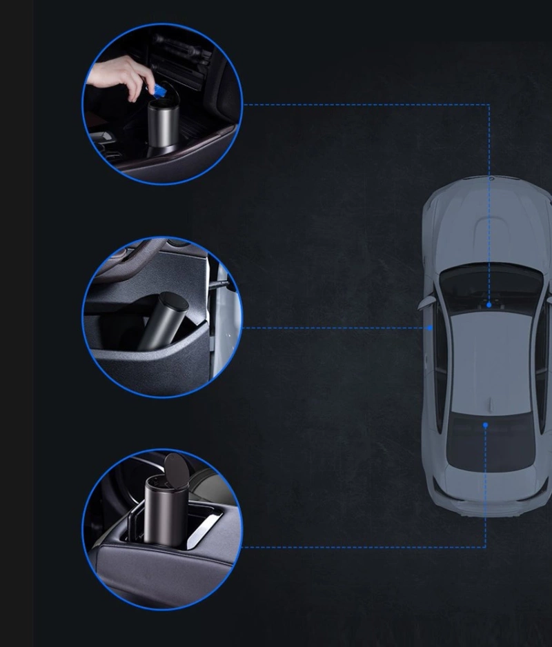 Baseus samochodowy mini kosz na śmieci z pokrywką do auta czarny (CRLJT-01)