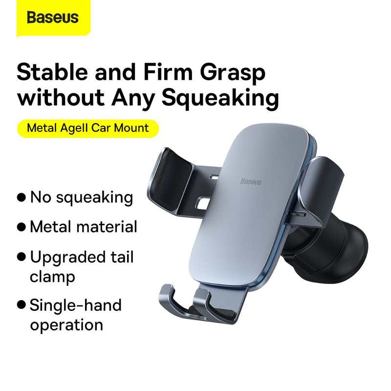 Baseus Metal Age II Gravitational Car Holder on ventilation grid (gray)