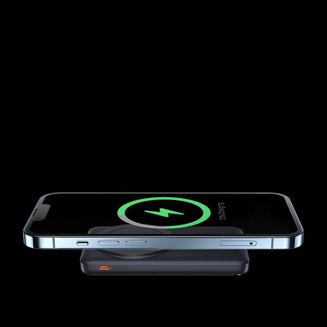 Baseus Magnetic Bracket Powerbank mit MagSafe Wireless Charging 10000mAh 20W Overseas Edition weiß (PPCX000202) + USB Type C Baseus Xiaobai Series 60W 0.5m