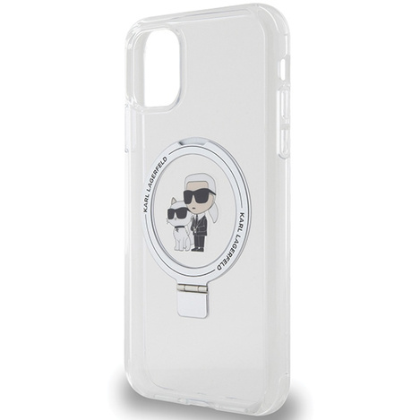 Karl Lagerfeld KLHMN61HMRSKCH iPhone 11 / Xr 6.1&quot; white/white hardcase Ring Stand Karl&amp;Choupette MagSafe