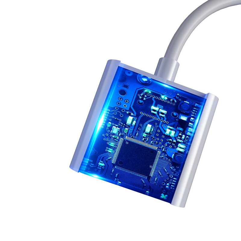 Devia adapter przejściówka Smart USB-C - USB-C (port) + USB-C (port) biały