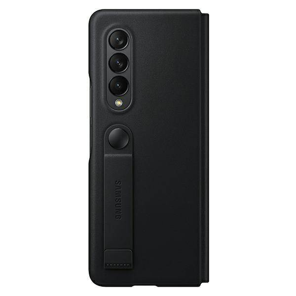 Samsung Leather Flip Cover Pouch Case for Samsung Galaxy Z Fold 3 Flip Cover Stand Black (EF-FF926LBEGWW)