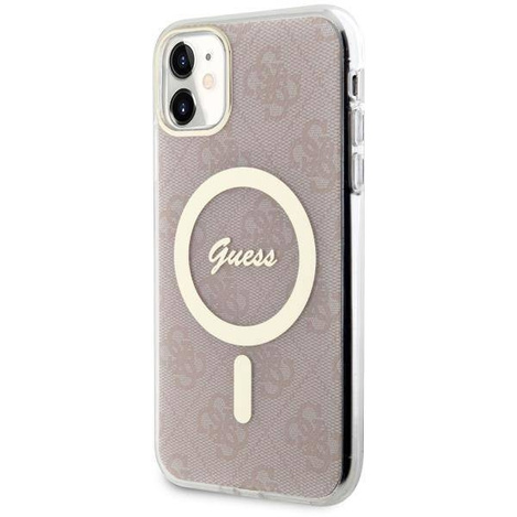 Guess GUHMN61H4STP iPhone 11 6.1" pink/pink Hardcase 4G MagSafe