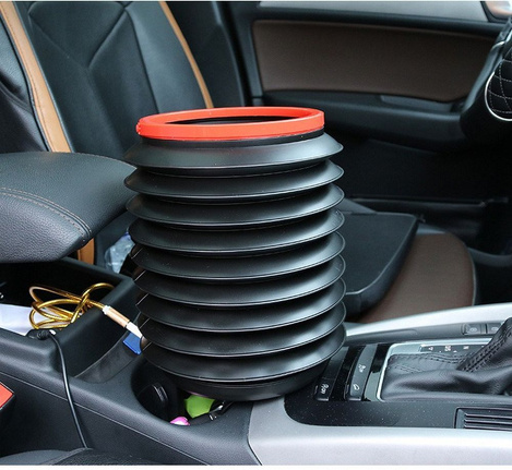 Składany pojemnik wiaderko do samochodu 4L czarny