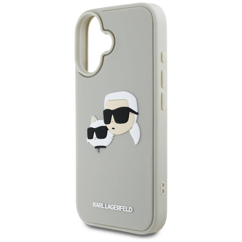 Case IPHONE 16 Karl Lagerfeld HC 3D Rubber Double Heads beige