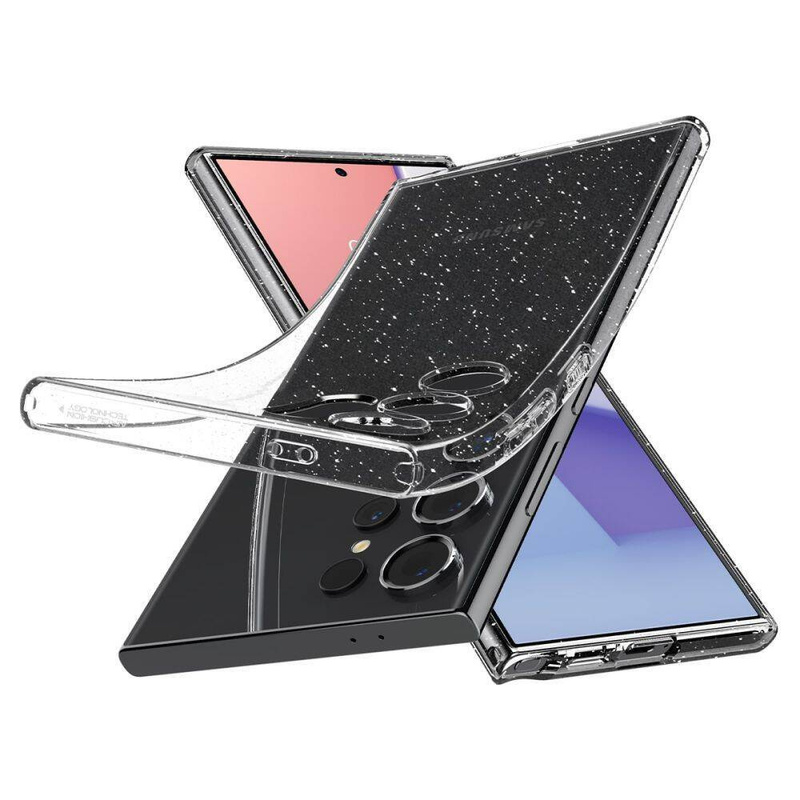 Spigen Liquid Crystal Hülle für Samsung Galaxy S24 Ultra – transparent und glitzernd