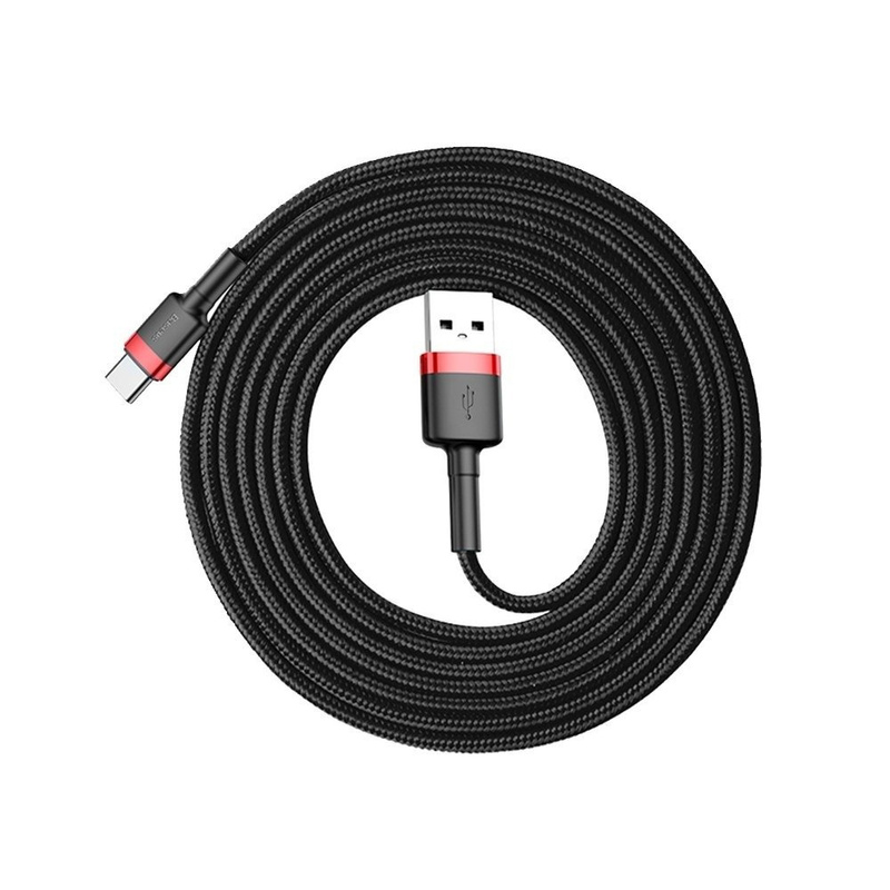 Baseus Cafule Cable - Kabel do ładowania i transmisji danych USB do USB-C 2 A, 2 m (czerwony/czarny)
