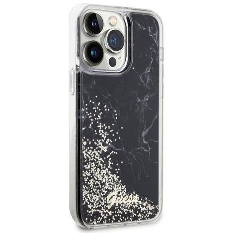 Guess GUHCP14XLCSGSGK iPhone 14 Pro Max 6,7" schwarz/schwarzes Hardcase Liquid Glitter Marble