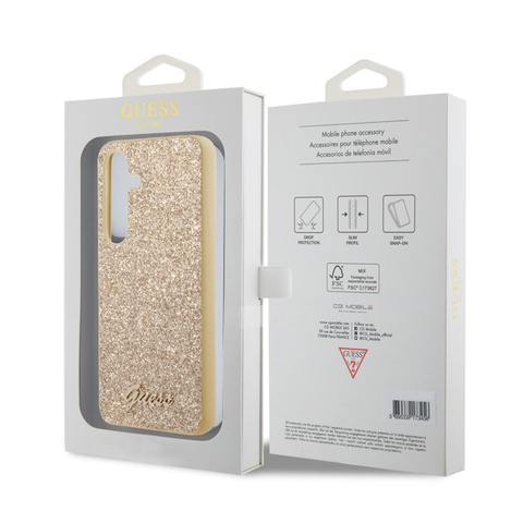 Oryginalne Etui GUESS Hardcase GUHCS24LHGGSHD do Samsung S24 Ultra (Glitter Script / złoty)