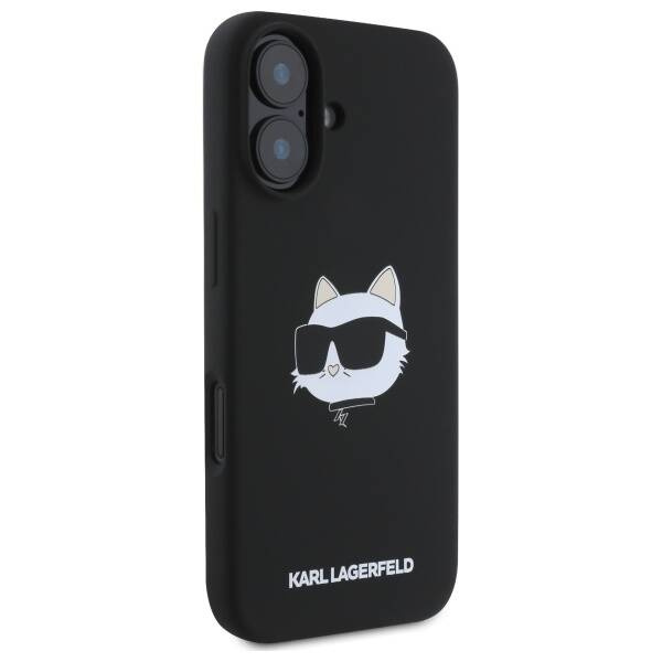 Karl Lagerfeld KLHMP16SSCHPPLK iPhone 16 czarny/black HC MagSafe Sil Choupette Head Print