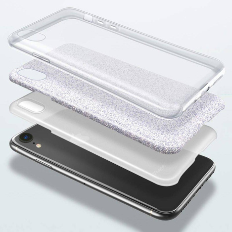 Nakładka Glitter 3w1 do Xiaomi Redmi Note 10 5G / Poco M3 Pro / M3 Pro 5G srebrna