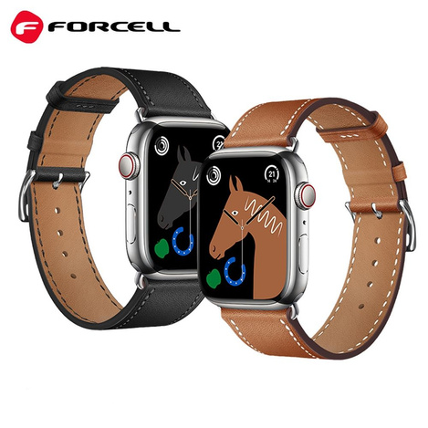 Pasek do Apple Watch Forcell F-Design FA20 magnetyczny skóra ekologiczna 42 / 44 / 45 / 49 mm brązowy