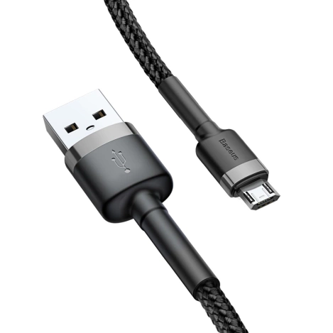 Baseus Cafule Cable - Dwustronny kabel połączeniowy micro USB na USB QC 3.0, 2.4 A, 1 m (szary/czarny)