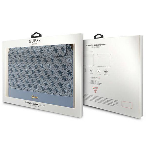 Guess Sleeve GUCS14PS4SGB 14&quot; blue/blue 4G Stripe Metal Logo