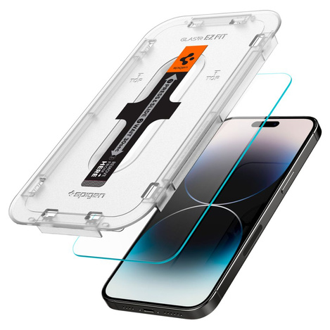 GEHÄRTETES GLAS Spigen GLAS.TR „EZ FIT“ 2ER-PACK IPHONE 14 PRO KLAR