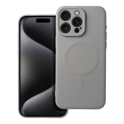 Futerał Silicone Mag Cover kompatybilny z MagSafe do IPHONE 15 PRO MAX tytanowy szary
