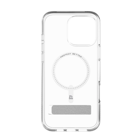 ZAGG Crystal Palace Snap Kickstand MagSafe Hülle mit Ständer für iPhone 16 Pro Max – transparent
