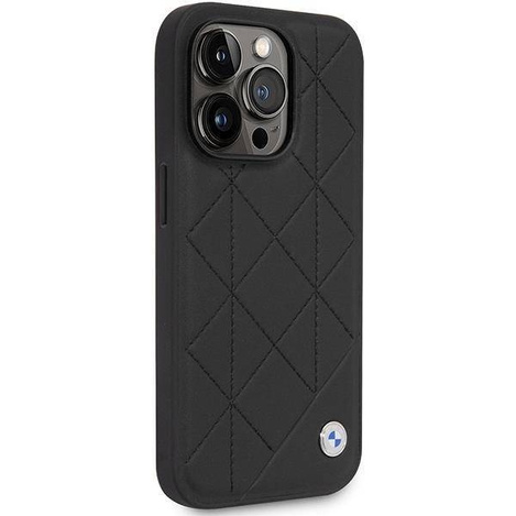 Original Case IPHONE 14 PRO BMW Leather Quilted (BMHCP14L22RQDK) black