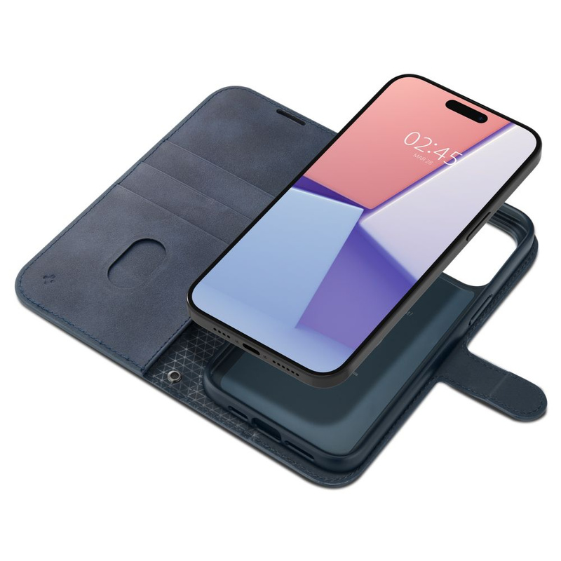 Spigen Wallet S Pro Hülle für iPhone 15 Pro – Marineblau