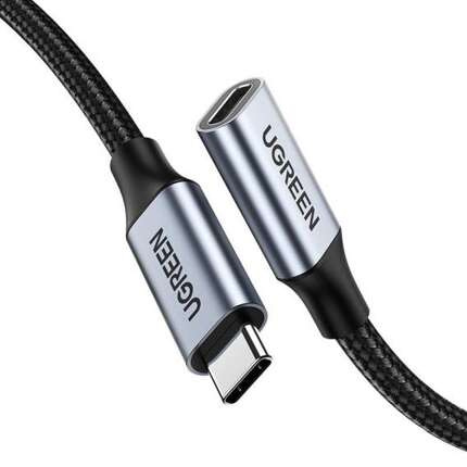 UGREEN US372 USB Type C 3.1 Gen2 Male to Female Cable Nickel Plating 0.5m (Black)