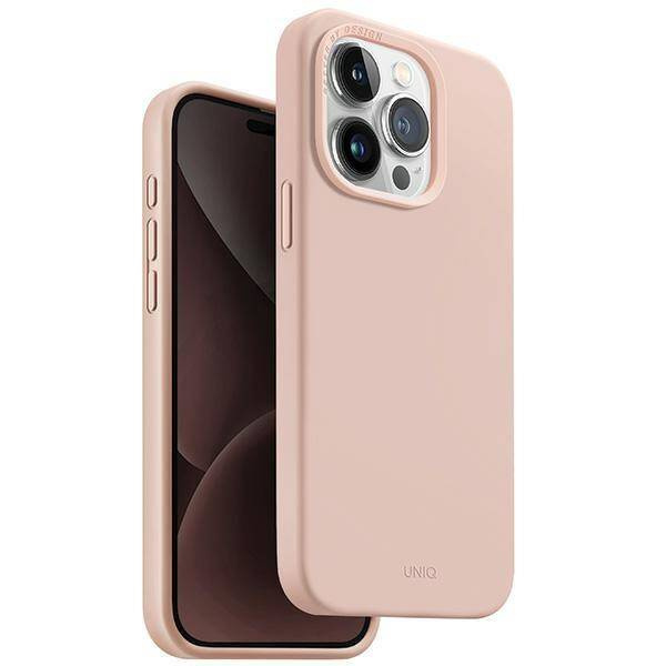 Uniq Lino Hue iPhone 15 Pro 6,1" Hülle Magclick Charging rosa/blush pink