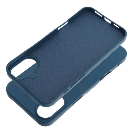 Futerał SILICONE MAG COVER (big hole) kompatybilny z MagSafe do IPHONE 16 Plus niebieski